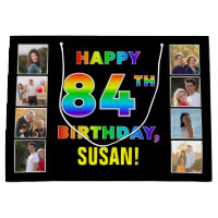 84th Birthday: Rainbow Text, Custom Photos & Name