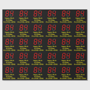 84th Birthday: Red Digital Clock Style "84" + Name Wrapping Paper