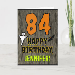 84th Birthday: Spooky Halloween Theme, Custom Name Card