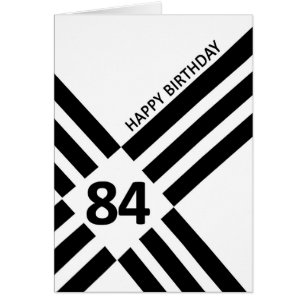 84th Diagonal Black Line Design Birthday