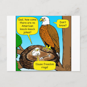 854 freedom rings cartoon postcard