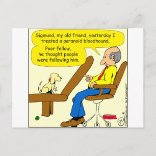 856 paranoid bloodhound cartoon postcard