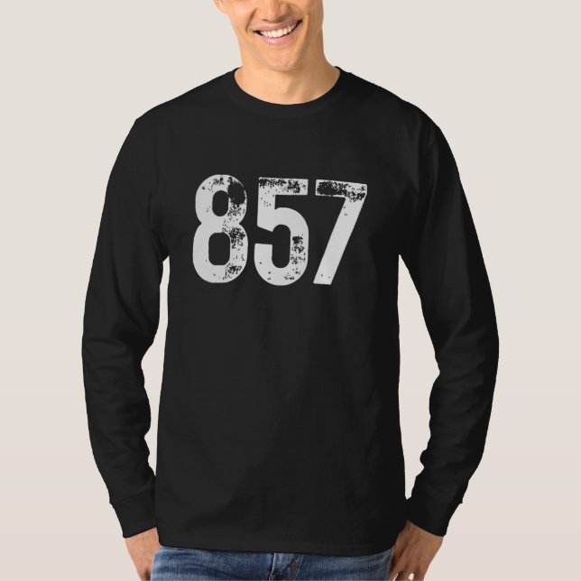 857 Area Code Boston MA Mobile Telephone Area Code T-Shirt (Front)