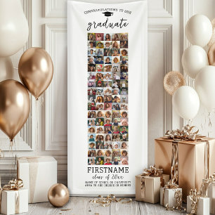 85 Photo Collage Graduation Modern Minimal White Banner