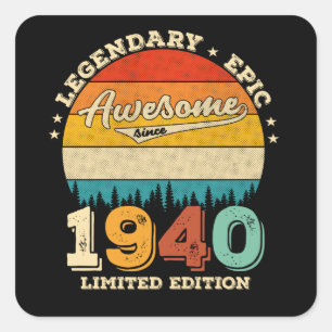 85 Year Old Bday 1940 Awesome 85th Birthday Gift Square Sticker