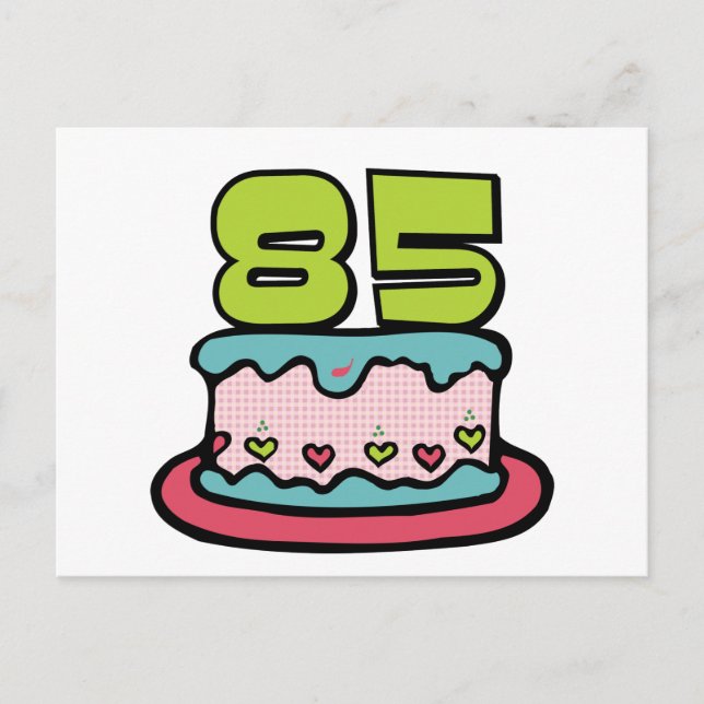 85 Year Old Birthday Cake Postcard (Front)