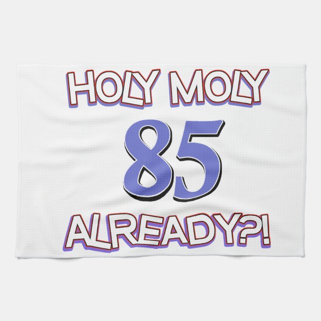 85 year old designs tea towel (Horizontal)
