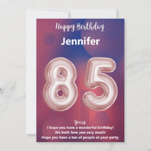 85 year old Happy Birthday card