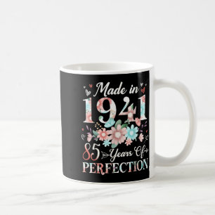 85 Year Old Made in 1941 Floral 85th Birthday Coffee Mug