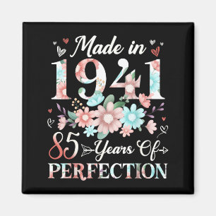 85 Year Old Made in 1941 Floral 85th Birthday Magnet