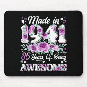 85 Year Old Made in 1941 Floral 85th Birthday Mouse Pad