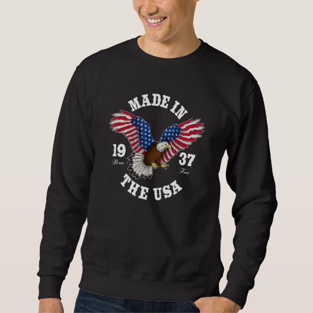 85 Year Old Patriotic Eagle Usa Flag 1937 85th Bir Sweatshirt (Front)