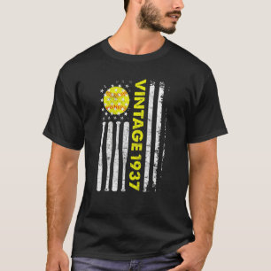 85 Year Old Vintage 1937 American Flag 85th Birth T-Shirt