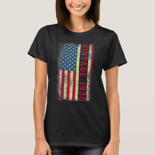 85 Year Old Vintage 1938 American Flag 85th Birth T-Shirt