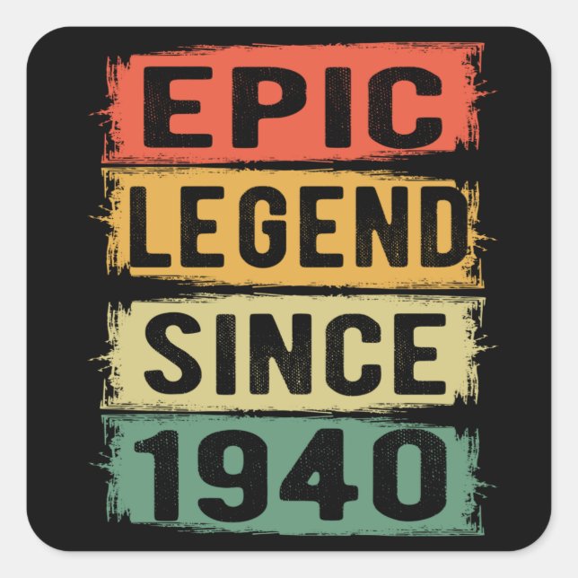 85 Years Old Bday 1940 Epic Legend 85th Birthday Square Sticker (Front)