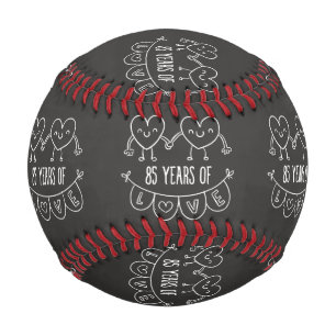 85th Anniversary Gift Chalk Hearts Baseball
