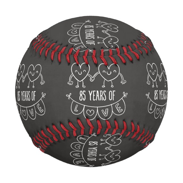 85th Anniversary Gift Chalk Hearts Baseball (Front)