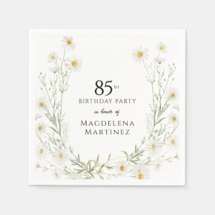 85th Birthday April Birth Month Flower Daisy Napkin