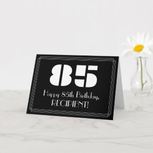 85th Birthday: Art Deco Inspired Look "85" & Name Card