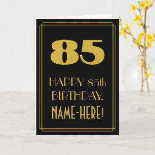 85th Birthday – Art Deco Inspired Look "85" & Name Card