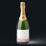 85th Birthday August Birth Flower Party Supplies  Sparkling Wine Label<br><div class="desc">Perfect table decor for an August birthday party. Pink gladiolus is the birth flower for that month. It forms a pretty watercolor bottom border on this floral personalised napkin. The birthday guest of honour's name, age and birthdate are placed above it using elegant calligraphy and typography. All text is editable....</div>