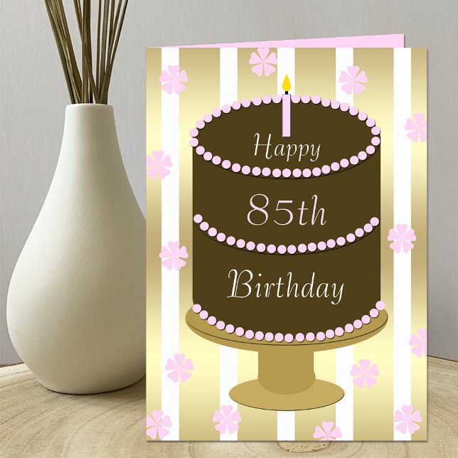 85th Birthday Card Cake in Pink (Creator Uploaded)