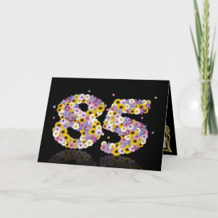 85th birthday card with flowery letters