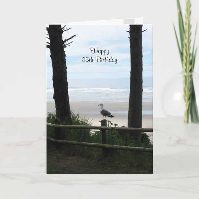 85th Birthday Cards Ocean View (Front)
