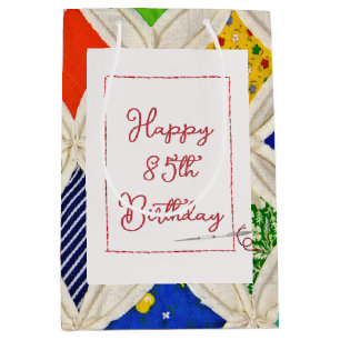 85th Birthday Cathedral Window Quilt Medium Gift Bag