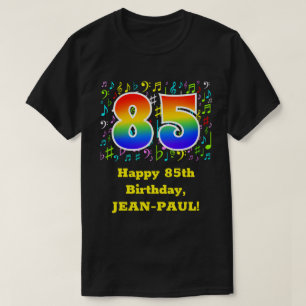 85th Birthday: Colourful Music Symbols, Rainbow 85 T-Shirt