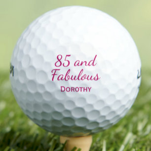 85th Birthday Friend Gift - Pink 85 and Fabulous Golf Balls