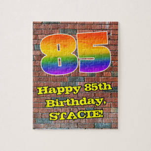 85th Birthday: Fun Graffiti-Inspired Rainbow 85 Jigsaw Puzzle