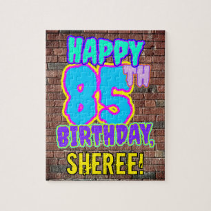 85th Birthday ~ Fun, Urban Graffiti Inspired Look Jigsaw Puzzle
