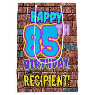 85th Birthday: Fun, Urban Graffiti Inspired Look Medium Gift Bag