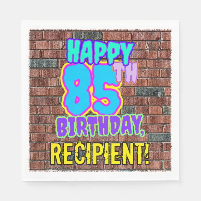 85th Birthday ~ Fun, Urban Graffiti Inspired Look Napkin (Front)