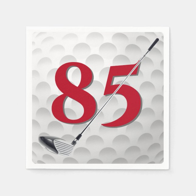 85th Birthday Golf Club Napkins (Front)