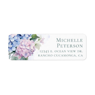 85th Birthday Hydrangeas Return Address Labels