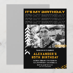 85th birthday invitations Men Photo Spray paint