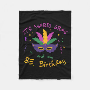 85th Birthday Mardi Gras Carnival Celebration Shir Fleece Blanket