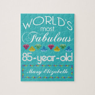 85th Birthday Most Fabulous Colourful Gem Jigsaw Puzzle