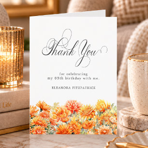 85th Birthday November Birth Month Flower Folded Thank You Card
