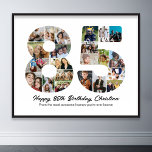 85th Birthday Number 85 Photo Collage Anniversary Poster<br><div class="desc">Mark eighty five years of wonderful memories and adventures with this captivating 85th Birthday Number Photo Collage. This customisable template is the perfect blend of creativity and sentiment, allowing you to create a truly memorable gift for your loved one's special day. Capture the essence of ten incredible years in a...</div>