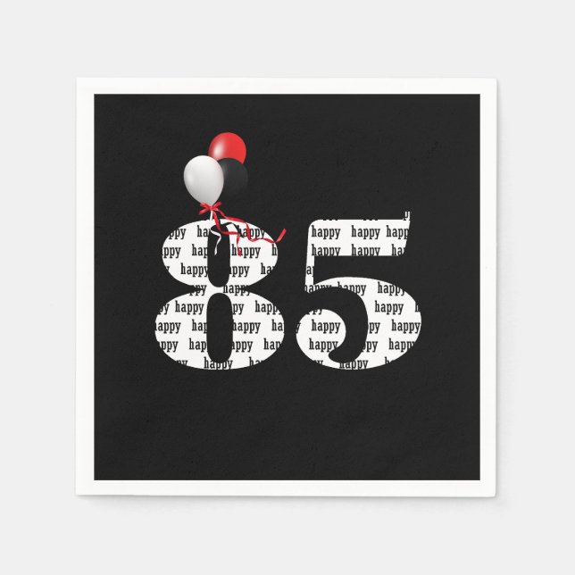 85th Birthday party balloons Napkin (Front)