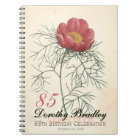 85th Birthday Party Botanical Peony Guest Book