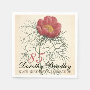 85th Birthday Party - Botanical Peony Paper Napkin
