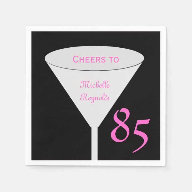 85th Birthday Party "Cheers To" for Women Paper Napkin (Front)