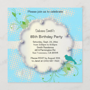 85th Birthday Party   DIY Text Invitation