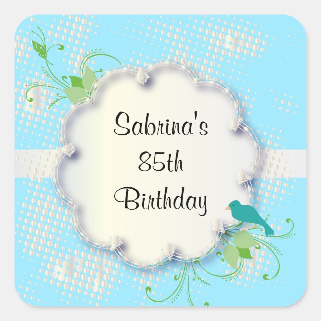 85th Birthday Party | DIY Text Square Sticker (Front)