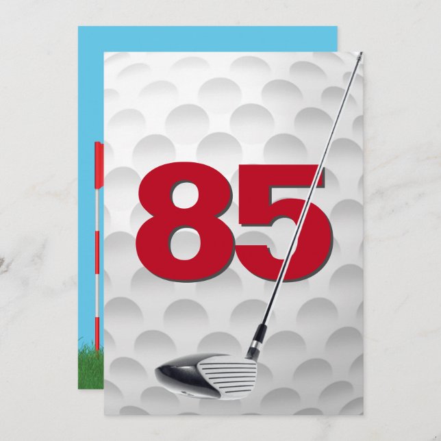 85th Birthday Party Golf Theme Invitation (Front/Back)