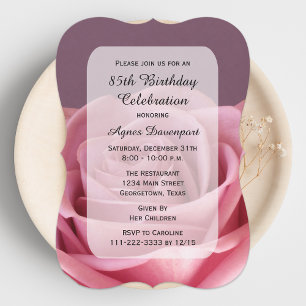 85th Birthday Party Invitation Lovely Rose